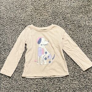 OshKosh B'gosh Cream Long Sleeve Tee with Dog Design